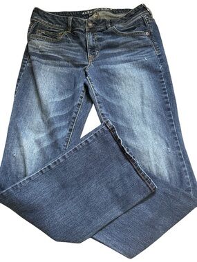 American Eagle Kick Boot Stretch Jeans Womens Size 12 Mid Rise Bootcut